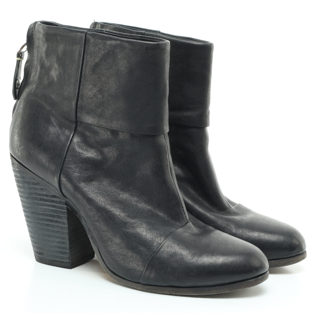 Rag & Bone Classic Newbury Leather Ankle Boots Booties Women EU 41 Black